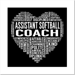 Assistant Softball Coach Heart Posters and Art